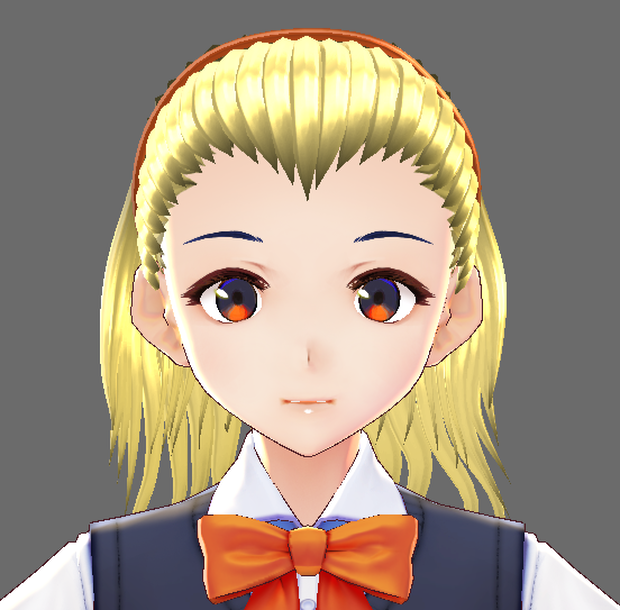[VROID] blonde wavy hair preset with bone