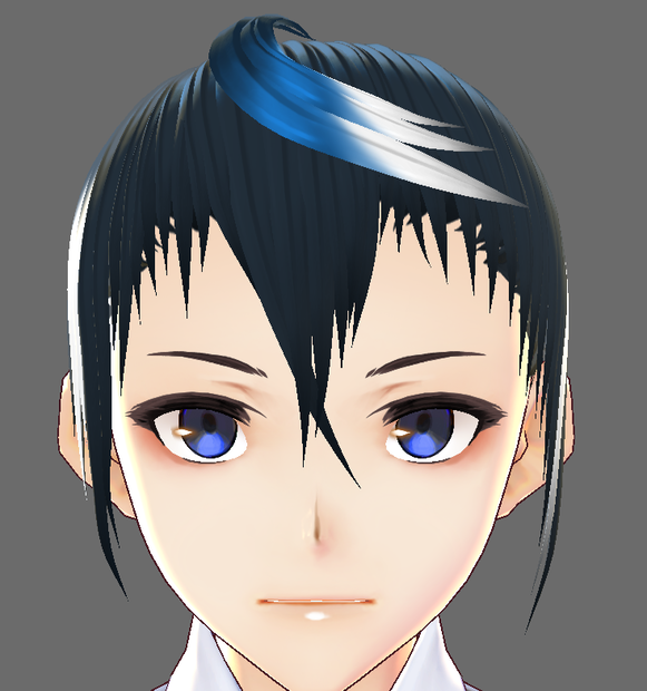 [VROID] Gradient blue hair preset with bone