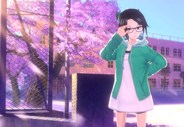 【VRoid】3色・Splitパーカー (Open Hoodie dress)