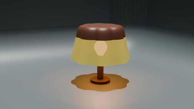 プリン 型デスクライト 3D Blender 