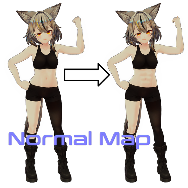 Mulicia ふっきん Normal Map, abs Normal Map