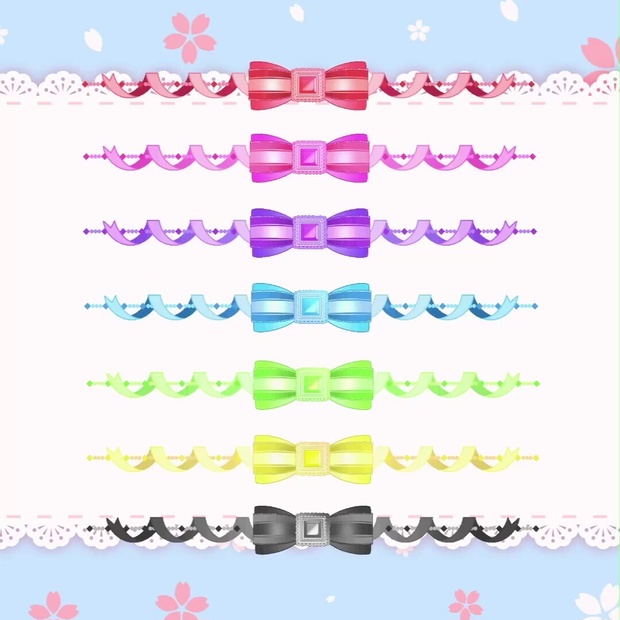 【動く】リボンちるプレート【7色】