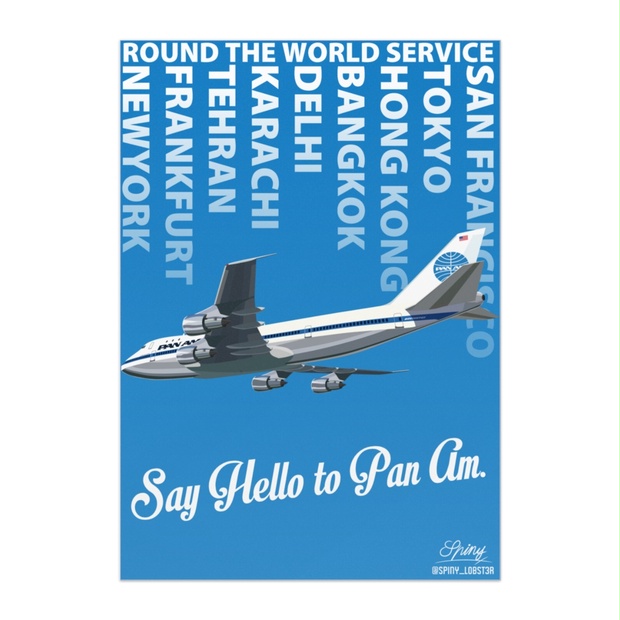 PanAm航空 ビンテージ オリジナルポスター 80年代 PAN AM HAWAII パンアメリカン航空 ヴィンテージポスター