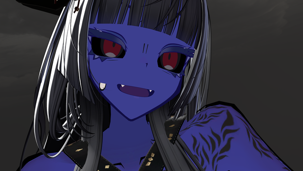 【SiuSiu用】紫肌テクスチャ＋紫舌、反転目(黒目)