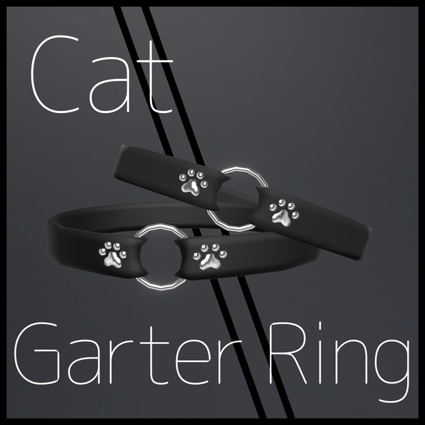 【3Dモデル】猫ちゃんガーターリング