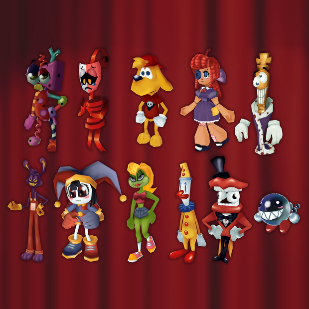 The Amazing Digital Circus Retro 3D Model Pack |  アメイジング・デジタル・サーカス レトロ3Dモデルパック