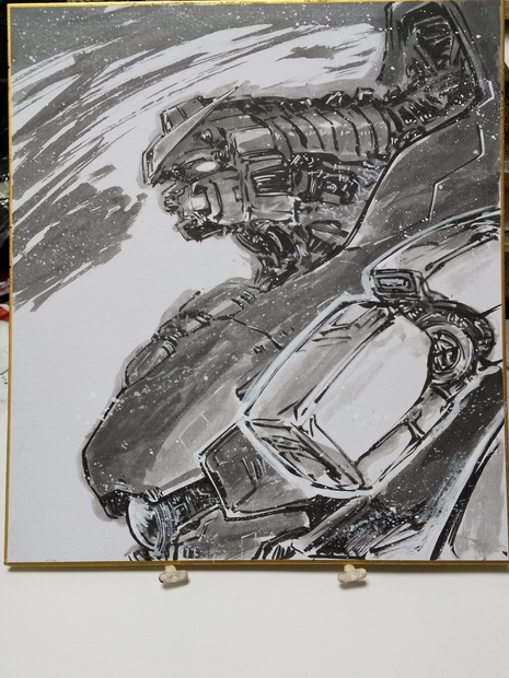 直筆イラスト色紙 ガンダムucバンデシネ