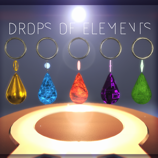 【MA対応】Drops of Elements V1.0（VRC用アクセサリー/ピアス/イヤリング）