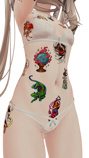 OldSchool Stickers Tattoo I ( オールドスクール・ステッカー・タトゥー I )/ tattoo ( タトゥー ) / 4k Textures 
