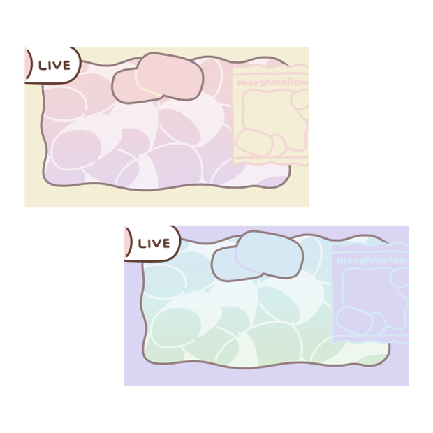 【配信用素材】マシュマロ背景（2枚セット）