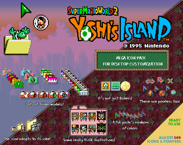 SNES Yoshi's Island styled PC Icons pack