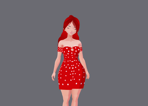 Red polkadot dress