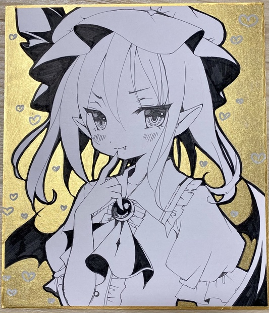 新品未開封　直筆　手描きオリジナルイラスト 色紙　レミリア　スカーレット 東方Project ◇ レミリア・スカーレット ◇ 手描きイラスト 中