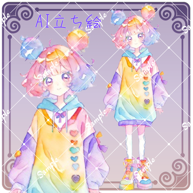 【TRPG用等立ち絵】ゆめかわいい不思議パーカーちゃん