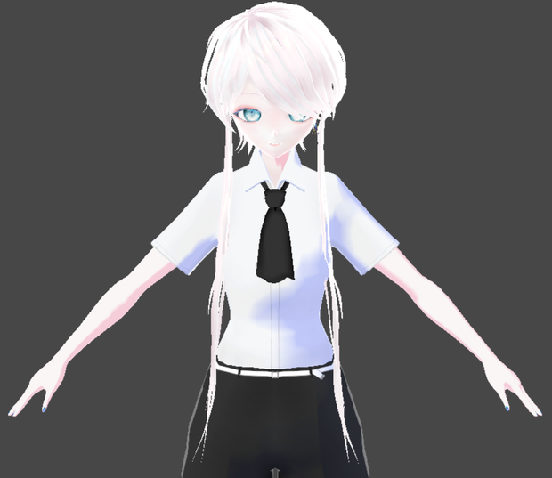 【Vroid】長い横髪