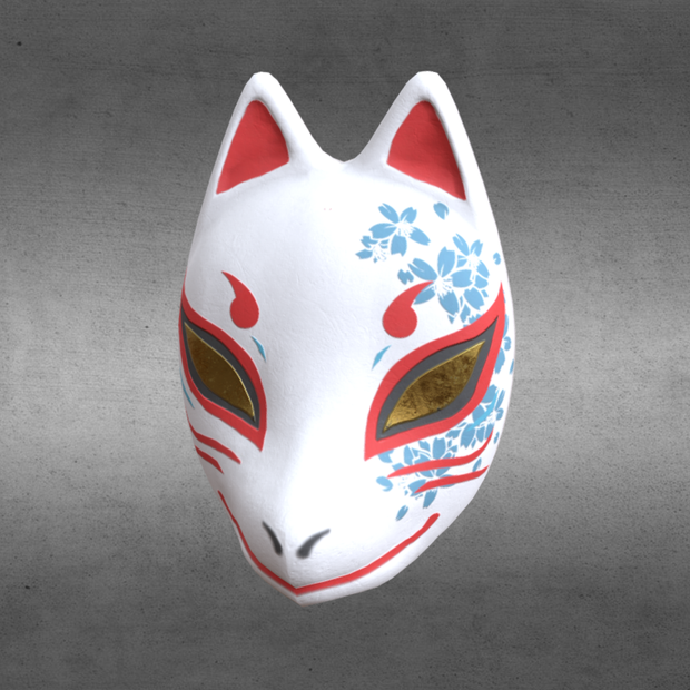 fbxモデル 狐面「蒼櫻/紅櫻」
