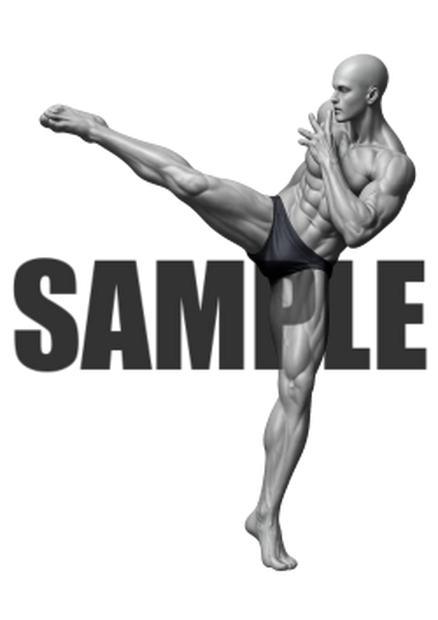 透過PNG素材｜アクションポーズ_ファイティング_0011 / Transparent PNG image material | Action_pose_Fighting_0011