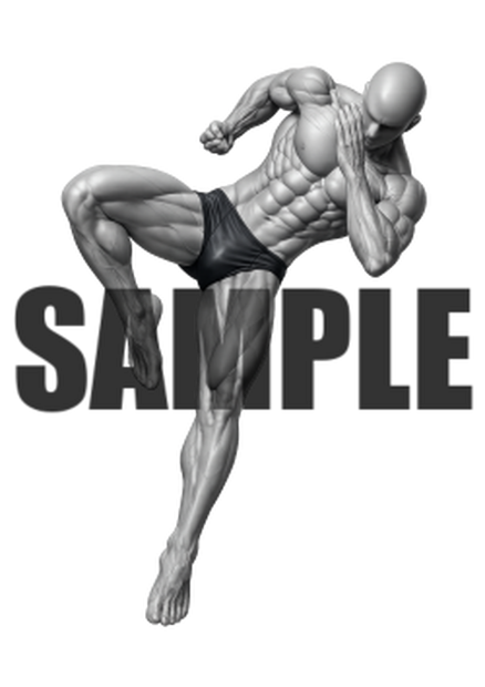 透過PNG素材｜アクションポーズ_ファイティング_0010 / Transparent PNG image material | Action_pose_Fighting_0010