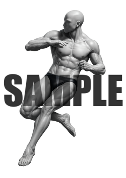 透過PNG素材｜アクションポーズ_ファイティング_0014 / Transparent PNG image material | Action_pose_Fighting_0014
