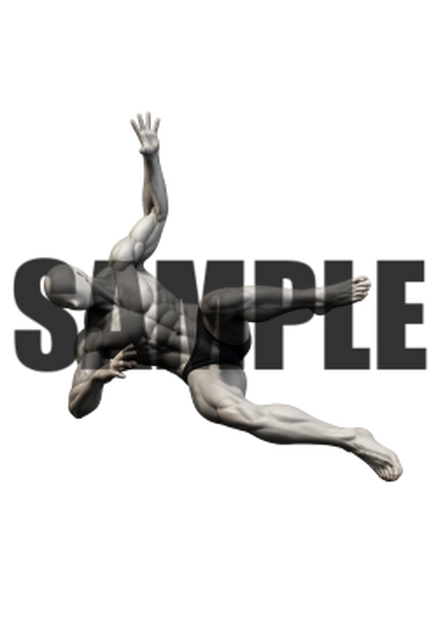 透過PNG素材｜アクションポーズ_ダメージ_0006 / Transparent PNG image material | Action_pose_Damage_0006