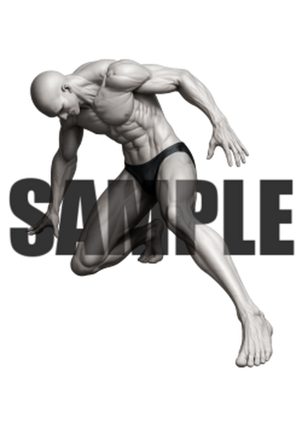 透過PNG素材｜アクションポーズ_ダメージ_0007 / Transparent PNG image material | Action_pose_Damage_0007