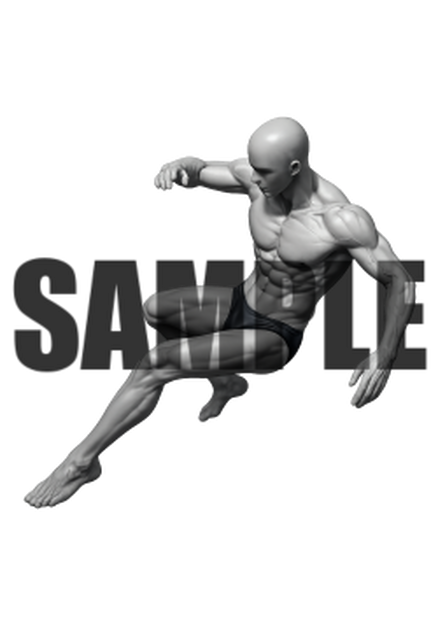 透過PNG素材｜アクションポーズ_ファイティング_0021 / Transparent PNG image material | Action_pose_Fighting_0021