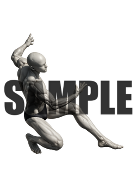 透過PNG素材｜アクションポーズ_ドラマティック_0026 / Transparent PNG image material | Action_pose_Dramatic_0026