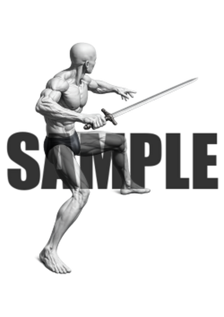 透過PNG素材｜アクションポーズ_ソード_0048 / Transparent PNG image material | Action_pose_Sword_0048