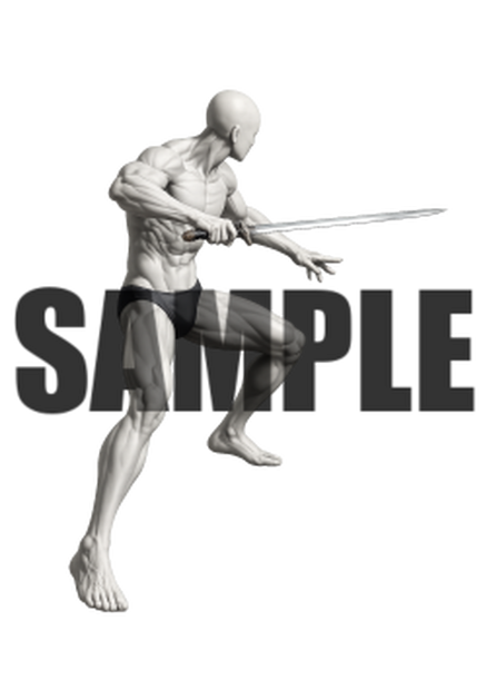 透過PNG素材｜アクションポーズ_ソード_0049 / Transparent PNG image material | Action_pose_Sword_0049