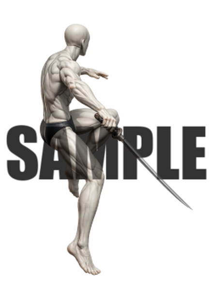 透過PNG素材｜アクションポーズ_ソード_0052 / Transparent PNG image material | Action_pose_Sword_0052