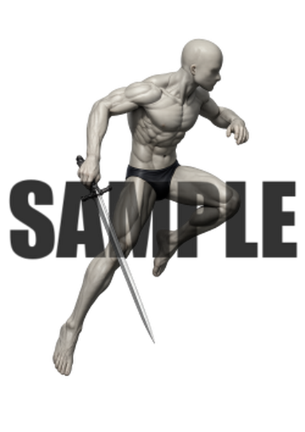 透過PNG素材｜アクションポーズ_ソード_0053 / Transparent PNG image material | Action_pose_Sword_0053