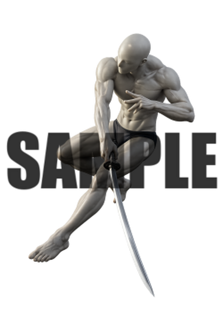 透過PNG素材｜アクションポーズ_ソード_0055 / Transparent PNG image material | Action_pose_Sword_0055