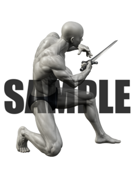 透過PNG素材｜アクションポーズ_ソード_0056 / Transparent PNG image material | Action_pose_Sword_0056