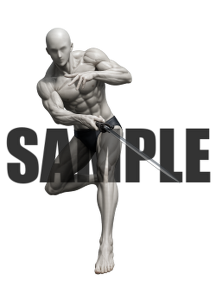 透過PNG素材｜アクションポーズ_ソード_0057 / Transparent PNG image material | Action_pose_Sword_0057