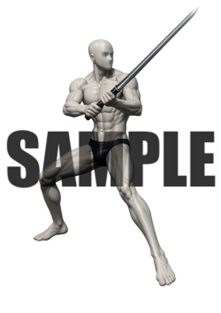 透過PNG素材｜アクションポーズ_ソード_0058 / Transparent PNG image material | Action_pose_Sword_0058