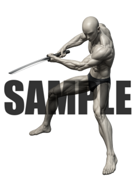 透過PNG素材｜アクションポーズ_ソード_0059 / Transparent PNG image material | Action_pose_Sword_0059