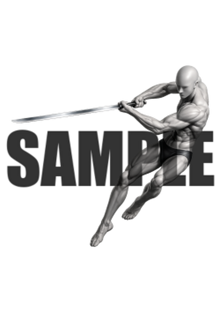 透過PNG素材｜アクションポーズ_ソード_0060 / Transparent PNG image material | Action_pose_Sword_0060
