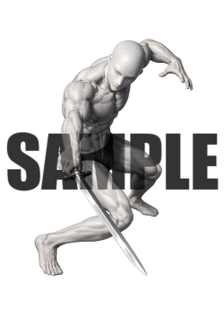 透過PNG素材｜アクションポーズ_ソード_0062 / Transparent PNG image material | Action_pose_Sword_0062