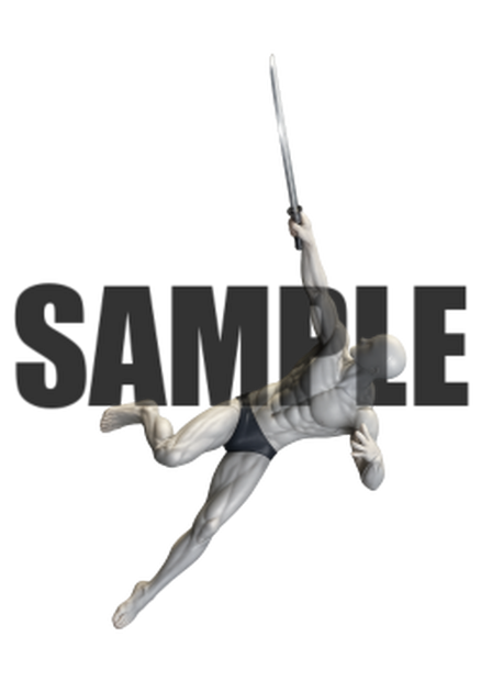 透過PNG素材｜アクションポーズ_ソード_0063 / Transparent PNG image material | Action_pose_Sword_0063