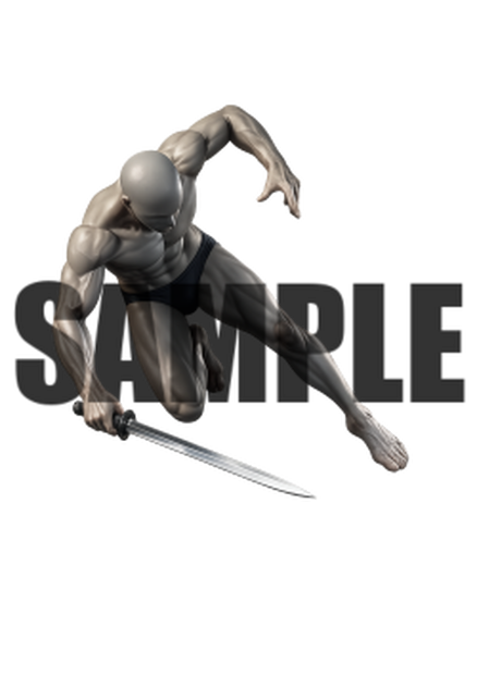 透過PNG素材｜アクションポーズ_ソード_0064 / Transparent PNG image material | Action_pose_Sword_0064