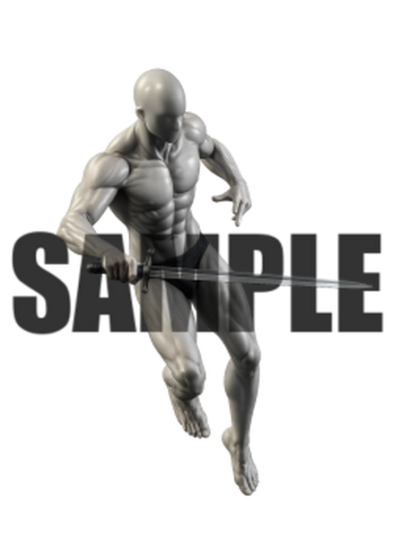 透過PNG素材｜アクションポーズ_ソード_0065 / Transparent PNG image material | Action_pose_Sword_0065