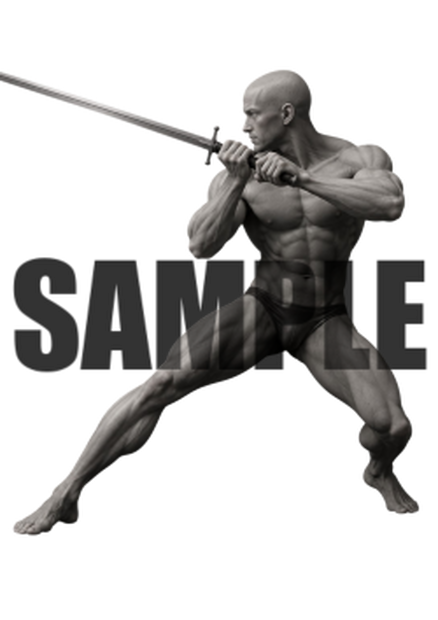 透過PNG素材｜アクションポーズ_ソード_0036 / Transparent PNG image material | Action_pose_Sword_0036