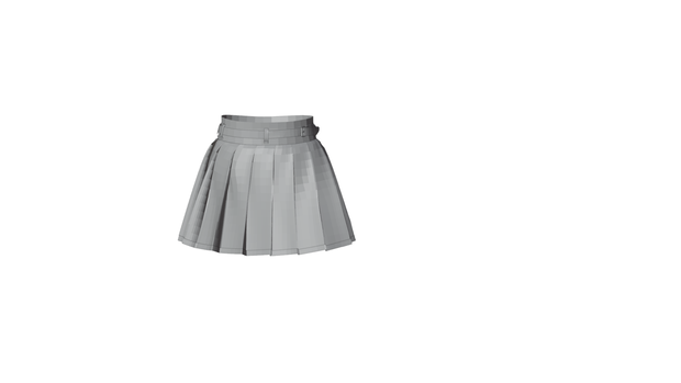 3dモデル　パーツ分け済み　スカート　blender　obj
