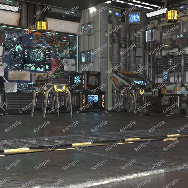 SF部屋01 4000✗4000px 高画質 3DCG 背景素材