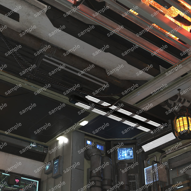 SF部屋03 4000✗4000px 高画質 3DCG 背景素材