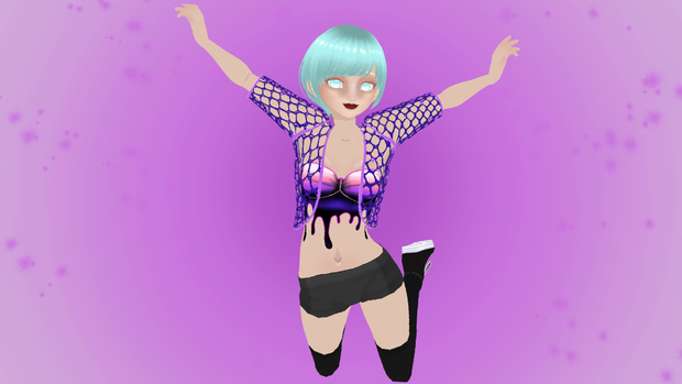 Toxic drip crop top with cropped mesh jacket