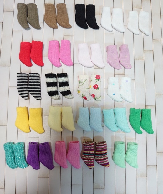 アイテム勢ぞろい オビツ11 タイツ 2足 靴下 柄
