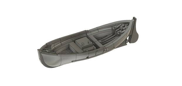 【STLデータ無料配布】1/700 米海軍 26ft Motor WheelNoat Mk1【Free use STL Data】
