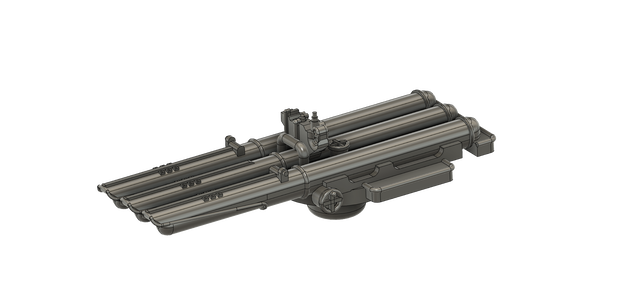【STLデータ無料配布】1/700 ソ連海軍 駆逐艦用 533mm三連装魚雷発射管【Free use STL Data】