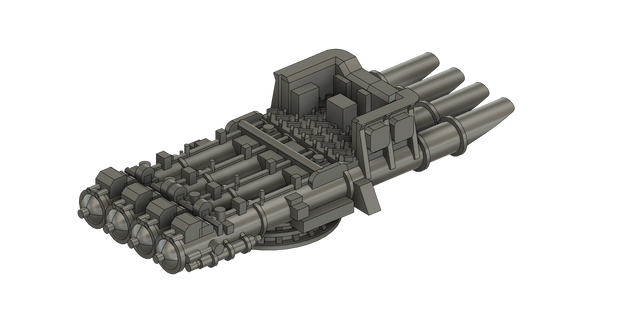 【STLデータ無料配布】1/700 ドイツ国防海軍 4連装533mm魚雷発射管【Free use STL Data】